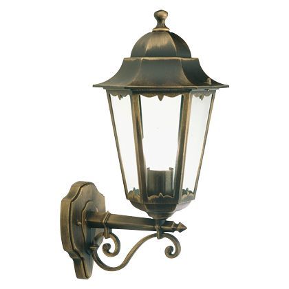 Lampada Applique Grande in Alto Colore Nero e Oro per Esterno Linea Merlet Sovil