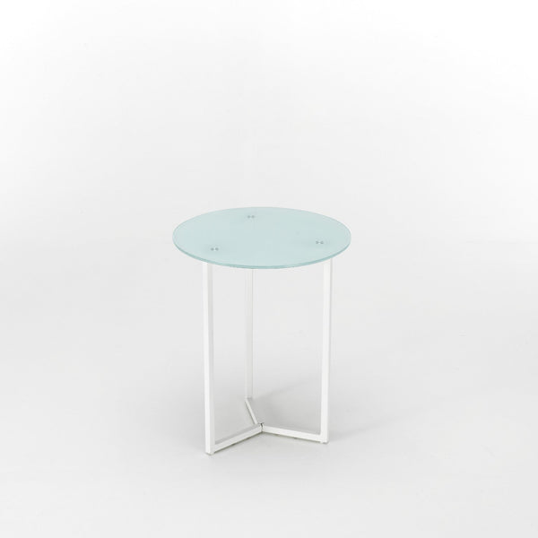 acquista Runder Couchtisch aus Metall Ø.49xØ.49x61,5cm Weiß TFT