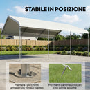 Carport Garage Portatile 500x600x310 cm 2 Posti Auto in Acciaio Galvanizzato Crema      