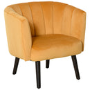 Poltrona Imbottita 79x66,5x79 cm in Tessuto Vellutato Giallo