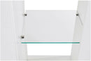 Credenza con 3 Ante e Ripiani in Vetro a Giorno 200x40x80 cm Essential 3A Bianco Lucido  