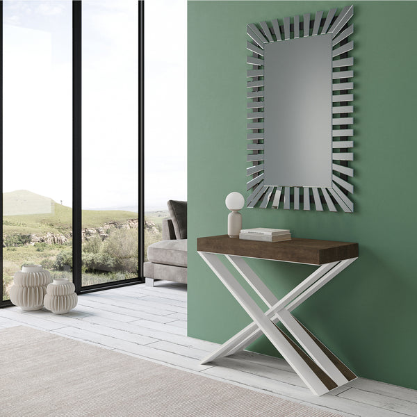 sconto Consolle Allungabile 90-300x40x77 cm in Nobilitato Marrone
