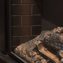 Camino Elettrico da Pavimento Effetto Fiamma 107x24x95,2 cm 900W/1800W Cornice in Legno Bianco