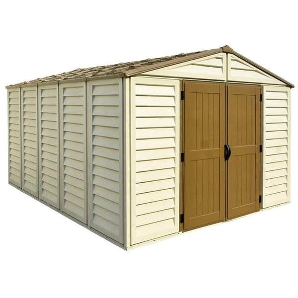 sconto Garten-Box-Haus 325 x 398 x 233 cm in elfenbeinfarbenem/braunem PVC