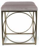 Sgabello Quadrato 40x40x46 cm in Ferro e Velluto Soriani Rosa Cipria
