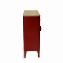 Mobile 2 Ante in Metallo Top in Legno Edimburgo Rosso