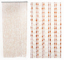 Tenda a Fili per Porta Antimosche 125x240 cm in Plastica Goccia Avana/Marrone Trasparente