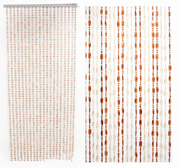 sconto Fadenvorhang für Fliegengitter 125x240 cm in Havanna transparent/Tropfenplastik braun