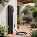 Fontana a Muro da Giardino Con Rubinetto 18x6x100 cm In Acciaio Antracite