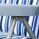 Set 2 Sdraio Pieghevoli 60x75x102 cm con Schienale Regolabile a 5 Livelli in Acciaio e Poliestere Blu e Crema      