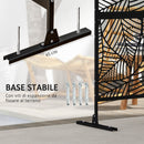 Pannello Frangivista Divisorio da Esterno Decorativo Traliccio per Piante 122x45x198 cm in Acciaio Nero 