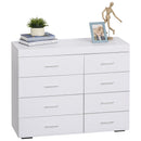 Cassettiera per Casa e Ufficio in Legno Bianco 90x35x73 cm 