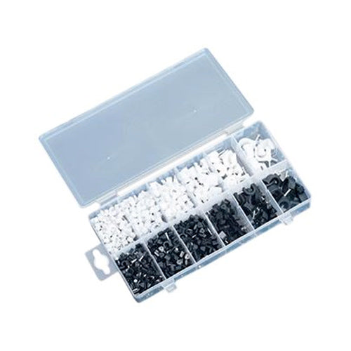 Cassetta con 390 Chiodini Fermacavi Ferma Cavi Kinzo