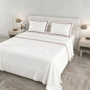 Set Lenzuola Sopra Sotto e Federe Linea Venere in Raso di Cotone Bordeaux Varie Misure
