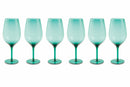 Set 6 Calici Ø7x25 cm in Vetro Villa d'Este Home Tivoli Happy Hour Verdi