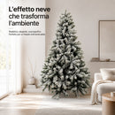 Albero di Natale Innevato Nebraska 240 cm Folto e Voluminoso con Effetto Neve Verde      