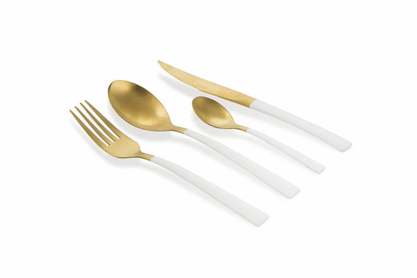Service Besteckset 24-teilig in Stahl Villa d'Este Home Tivoli Inverse Gold/Weiß sconto
