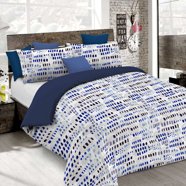 online Bettbezug mit Aufdruck auf der Tasche und Doubleface-Kissenbezügen mit Punkten und Linien