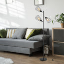 Lampada da Terra con 3 Paralumi Regolabili in Acciaio Ø36x165 cm  Nera
