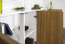Credenza 4 Ante 180,1x41,4x86 cm Bloom Bianco Lucido e Noce