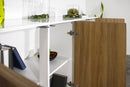 Credenza 4 Ante 180,1x41,4x86 cm Bloom Bianco Lucido e Noce