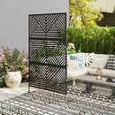 Separé Divisorio da Esterno Decorativo 122x45x198 cm con Traliccio per Rampicanti Nero   