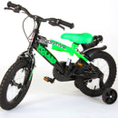 Bicicletta per Bambino 12"" 2 Freni Sportivo Verde Neon e Nero