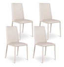 Set 4 Sedie 40x42xH96 cm in Similpelle Cleo Grigio Chiaro
