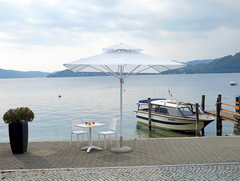 Ombrellone da Giardino 3x3 m Palo Ø60 mm Telo in Polietilene Bianco