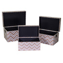 Set 3 Baule in Similpelle marroncino rettangolare 