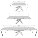 Tavolo Allungabile 180-440x90x77 cm Volantis Tortora Telaio Antracite 