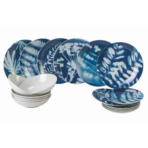 prezzo Tafelservice 18 Teile aus Porzellan Villa d'Este Home Tivoli Sensation Blue