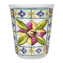Set 6 Bicchieri Acqua Costiera in Ceramica VdE Tivoli 1996 Bianchi con Decori