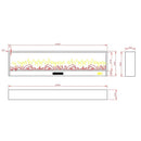 Camino Elettrico da Incasso 50,7x20x200 cm 1500W Effetto Fiamma Sined Vesuvio Nero