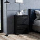 Cassettiera 4 Cassetti 55x33x80 cm Design Moderno e Multiuso in Legno Nero      