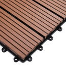 Pavimentazione da Esterno Incastrabile 11 Mattonelle 30x30x2.2 cm Marrone a Righe 