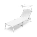 Lettino Prendisole da Spiaggia in Textilene con Parasole Taddei Sanremo T Bianco