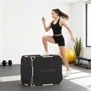 Plyo Box 3 in 1 Box Pliometrico 76x61x51 cm per Salti Antiscivolo con Maniglie per Allenamento in Legno Nero      
