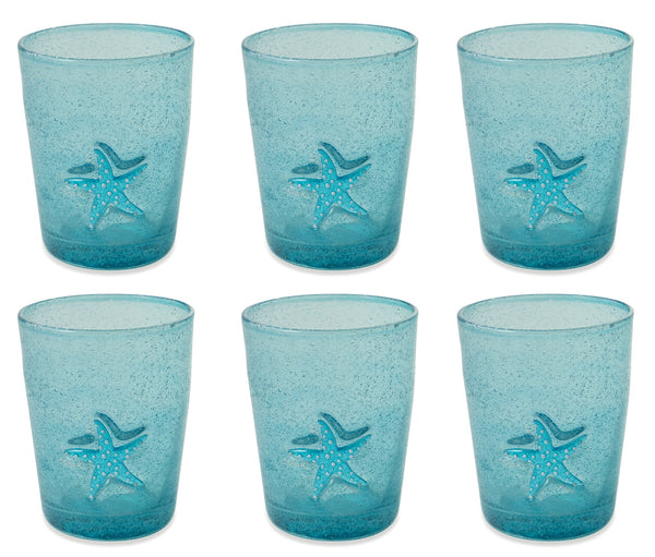 Set 6 Gläser Ø8x10 cm in Glas Villa d'Este Home Tivoli Fish Celesti acquista