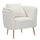 Bucarest Sessel Creme 76x74x73 cm Holz und Schwamm und Stoff und Metall Creme und Gold