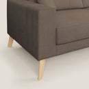 Divano 3 Posti 206x95x91 cm in Tessuto Marrone