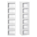 Set 2 Pezzi Mobile Libreria Porta CD 21x19.2x88,3 cm in Legno Bianco  