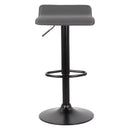 Set 2 Sgabelli 38x40x54/74 cm in Ecopelle con Base Nera Grigio