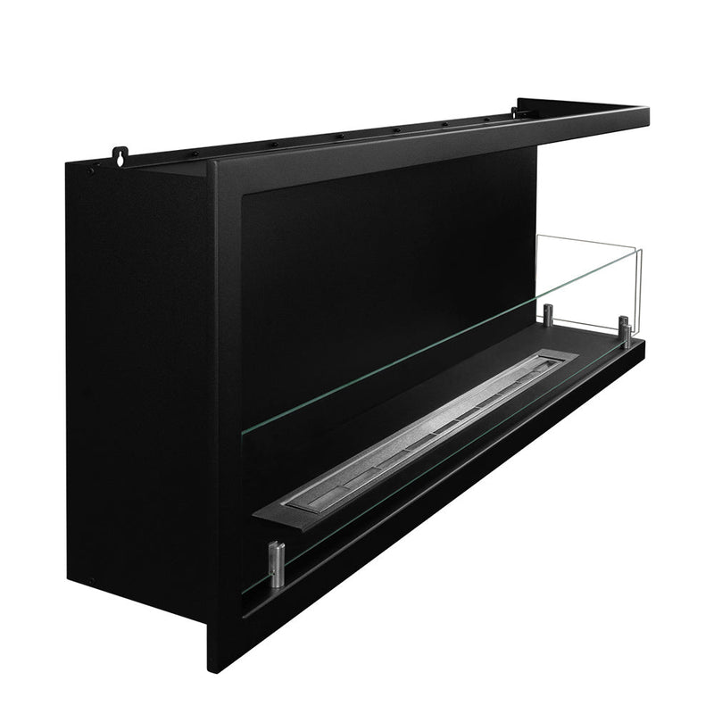 Camino a Bioetanolo da Incasso ad angolo 120x22,4x45 cm Sutri 120 DX Nero 