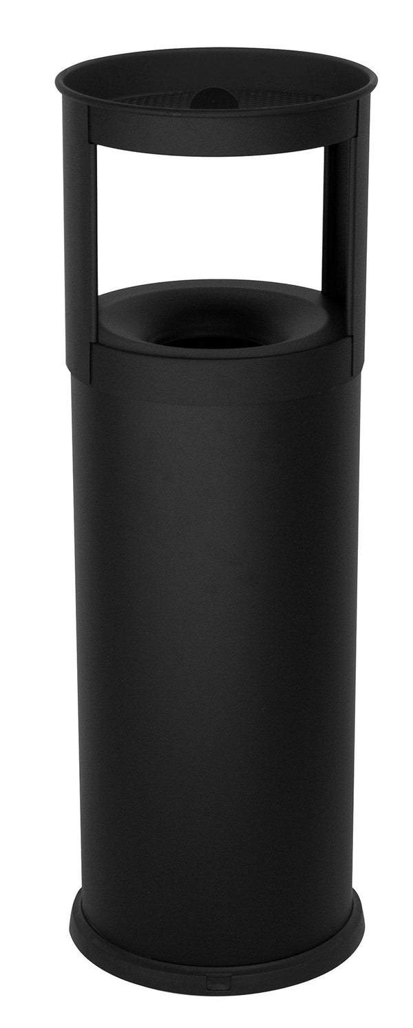 sconto Pattumiera Gettacarte Ø25xh80 cm Autoestinguente Posacenere in Acciaio Verniciato Nero