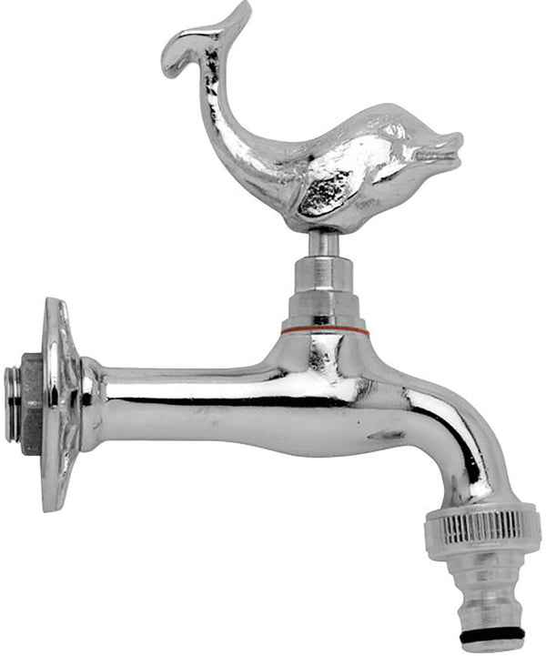 online Wasserhahn aus verchromtem Messing für Gartenbrunnen mit Morelli Delfino Schnellkupplung