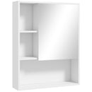 Armadietto con Specchio da Bagno con Mensole a Giorno 60x15x76cm Bianco  