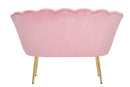 Divanetto Vienna Rosa 130x74x84 cm Spugna e Tessuto e Metallo Bianco e Oro