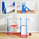 Scivolo per Bambini 4 in 1 con Altalena Scaletta da Arrampicata e Canestro 147,5x160x107 cm in PP e PE Blu scuro      