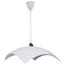 Sospensione 50X50 1xE27 Montatura Cromo-Bianco Vetro Lastra Bianco E-Energy Marilena